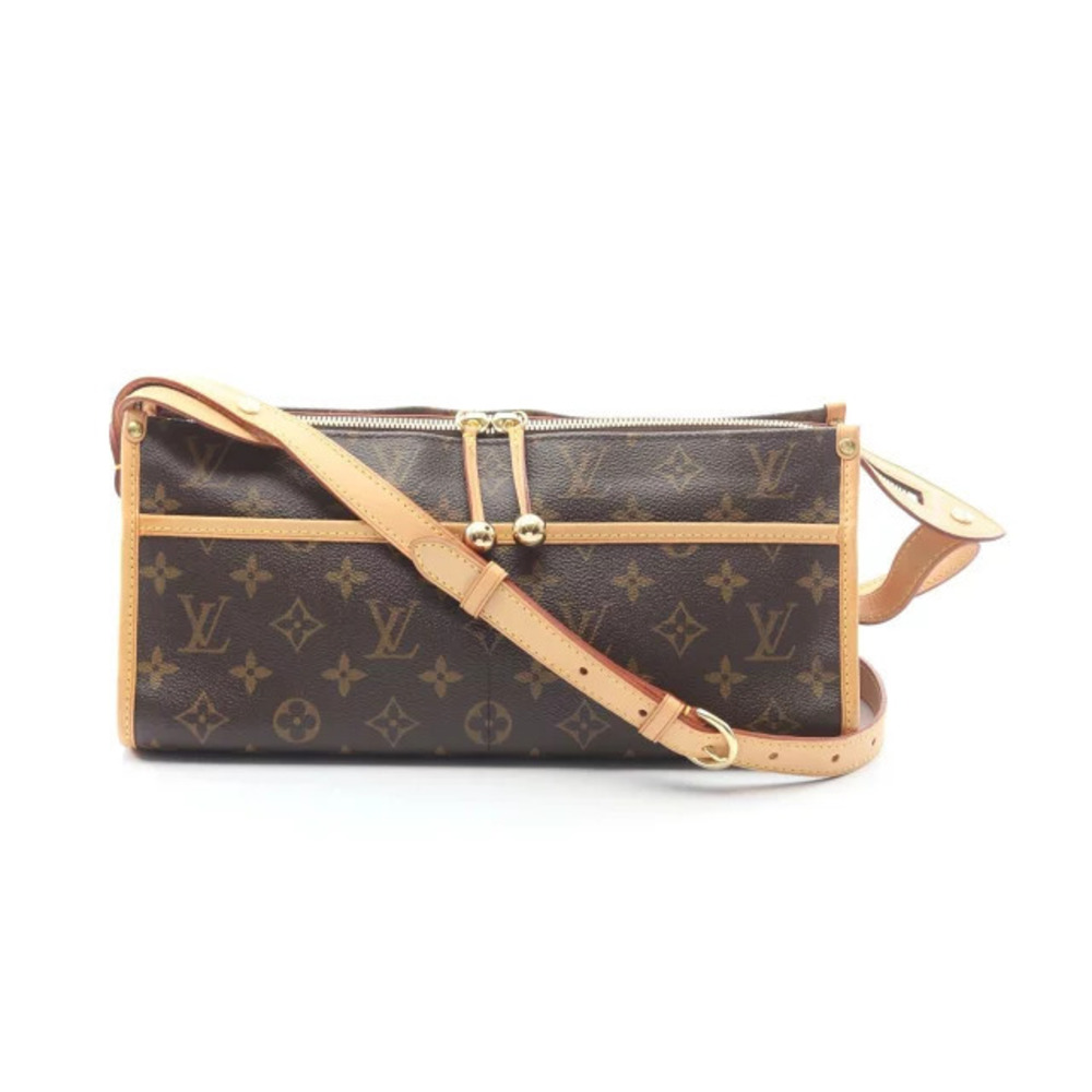 Louis Vuitton Popincourt Long Shoulder Bag Canvas Leather Monogram Brown